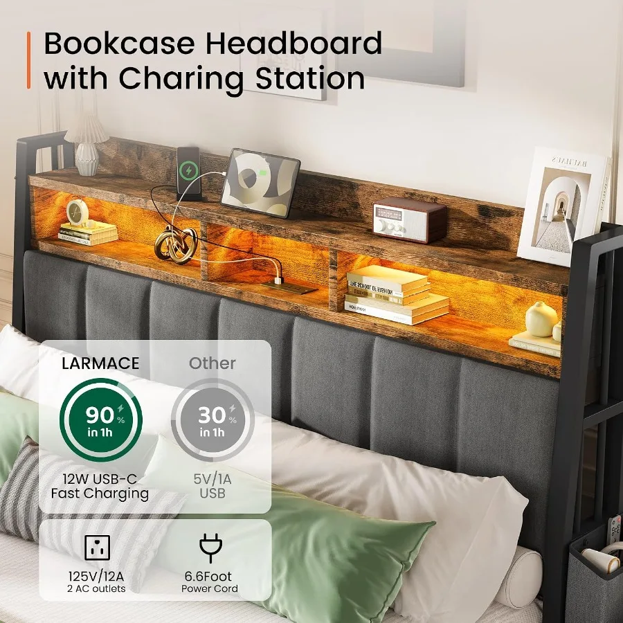 King Size Bed Frame with 2 Sto - King Size Bed Frame With Storage Drawers review and price