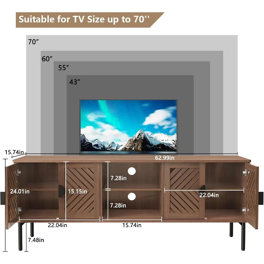 63 TV Stand for Living Room, E - Storage review and price