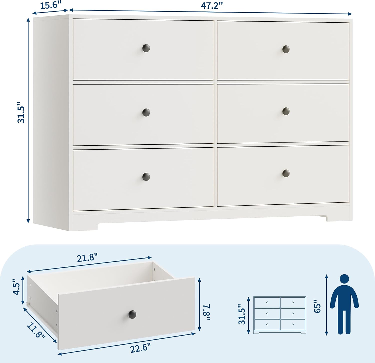 6 Drawer Dresser for Bedroom,  - Bedroom Furniture review and price