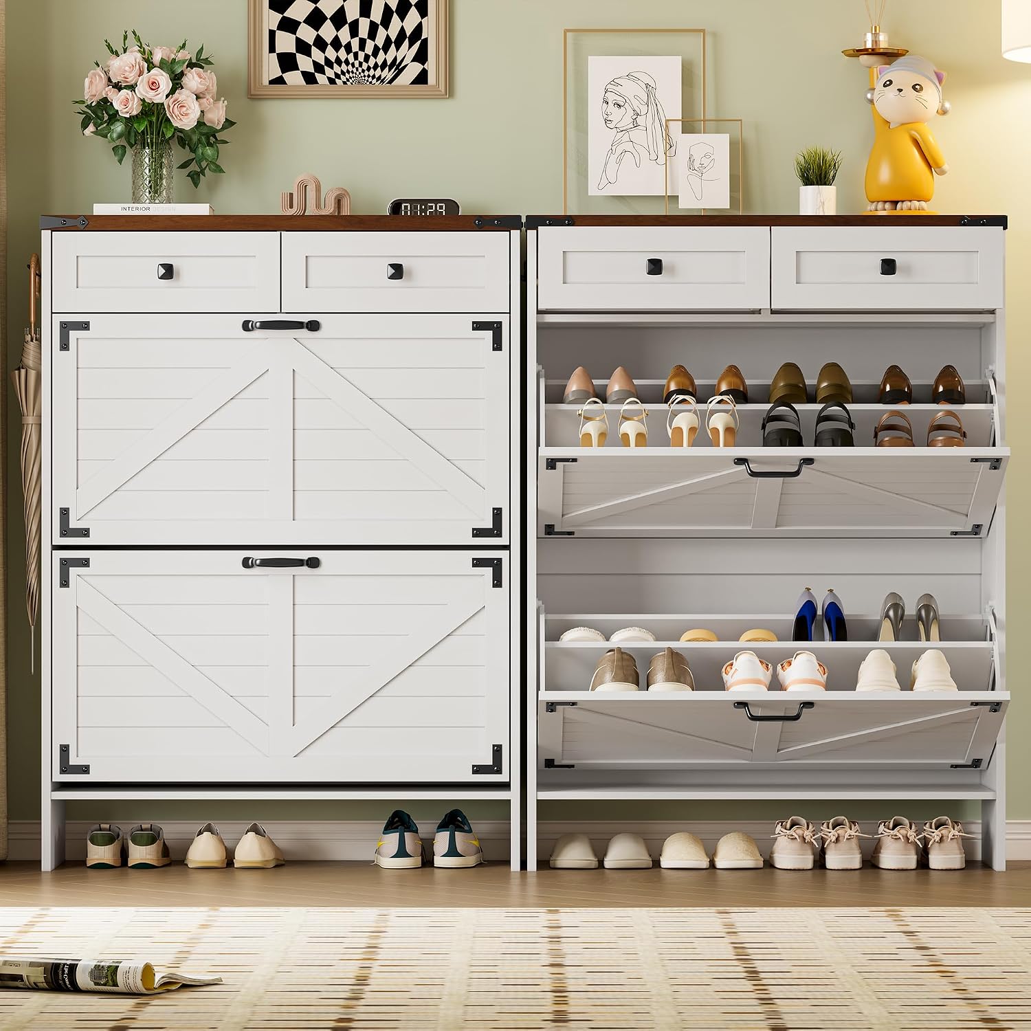 Shoe Cabinet With Odor Control - Shoe Rack Cabinet Narrow Entryway review and price