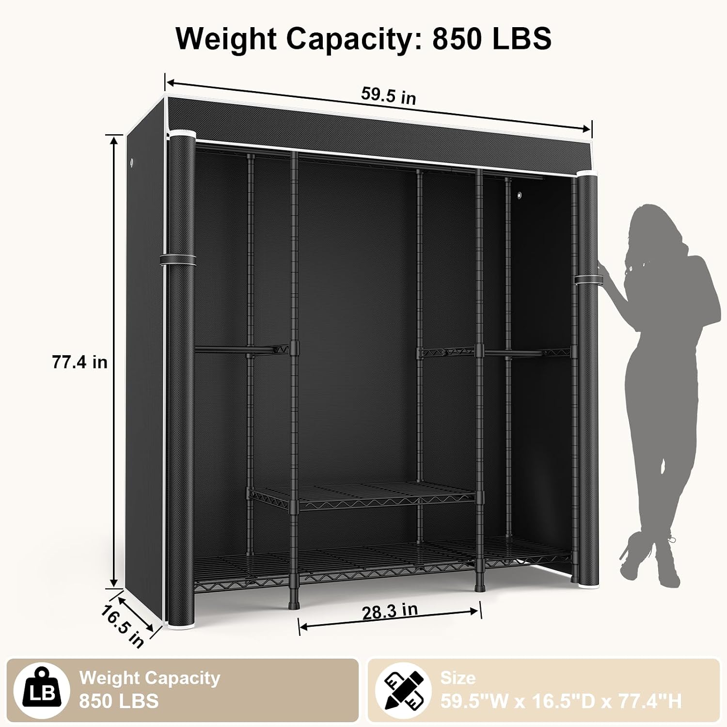 E3C Heavy Duty Portable Closet - Wardrobe Closet Portable Fabric Cover review and price