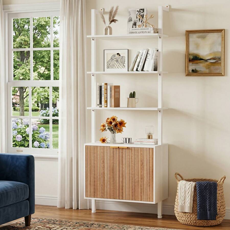 Chic Modern Ladder Bookcase Wi - Storage review and price