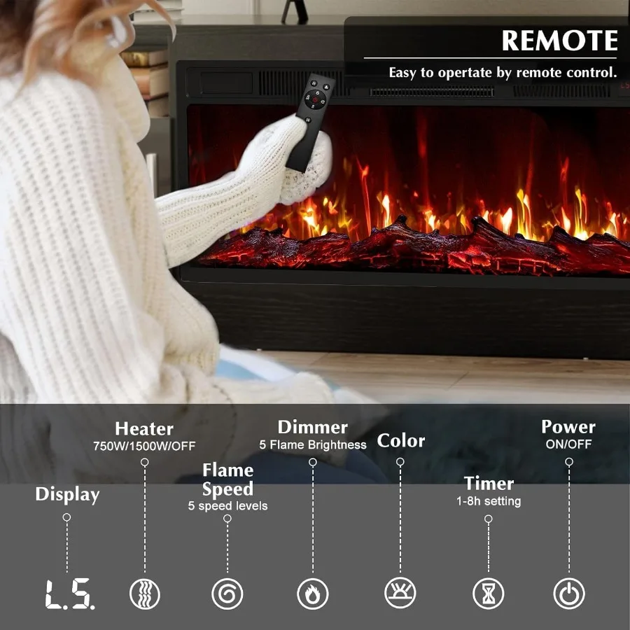 Living room TV stand with fire - Storage review and price