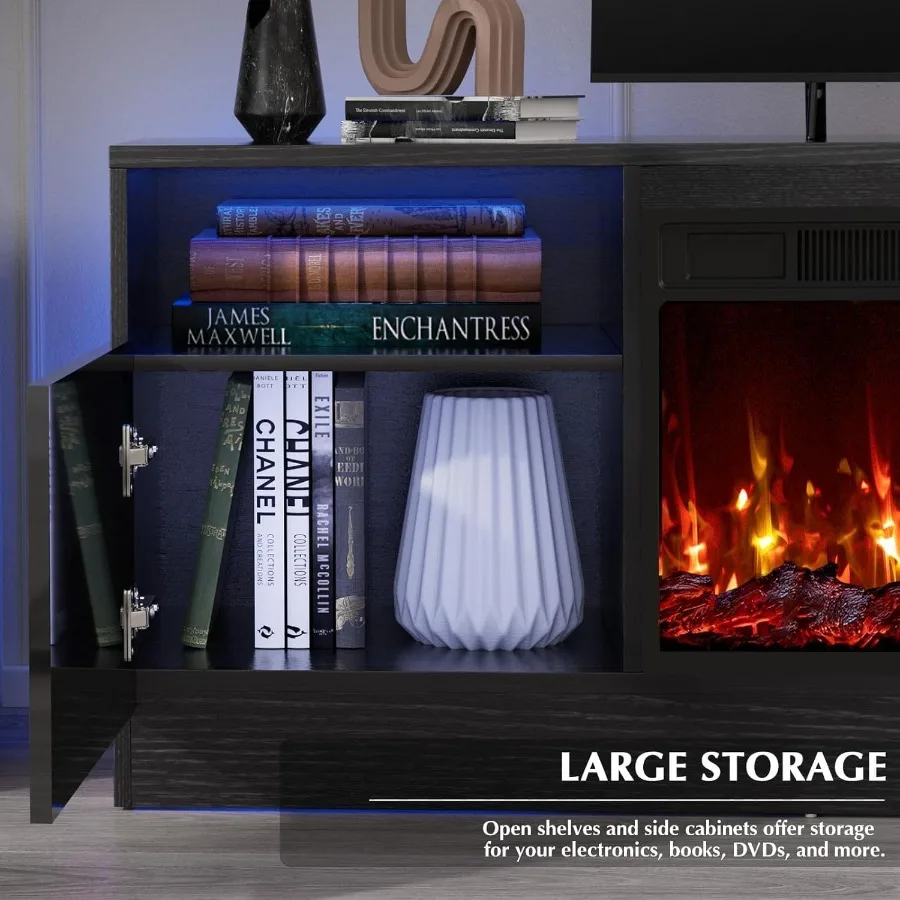 Living room TV stand with fire - Storage review and price
