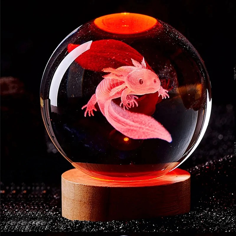 3D Axolotl Laser Engraved Crys - Floating Nightstand With Led Light review and price
